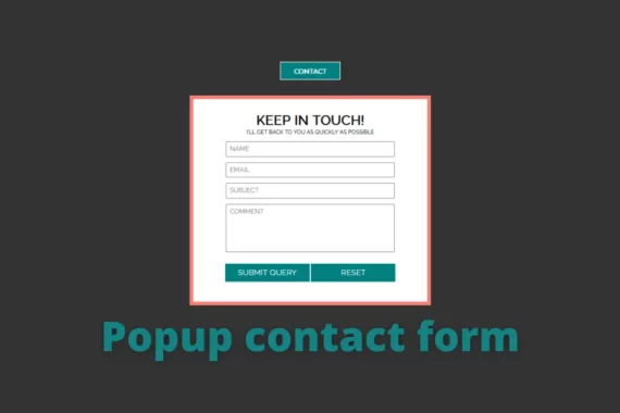 Popup contact form using JQuery