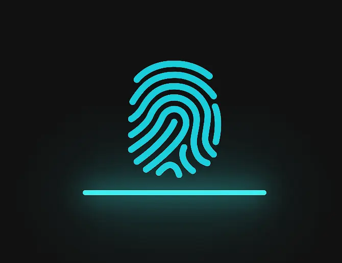 fingerprint scanner output with HTML and CSS
